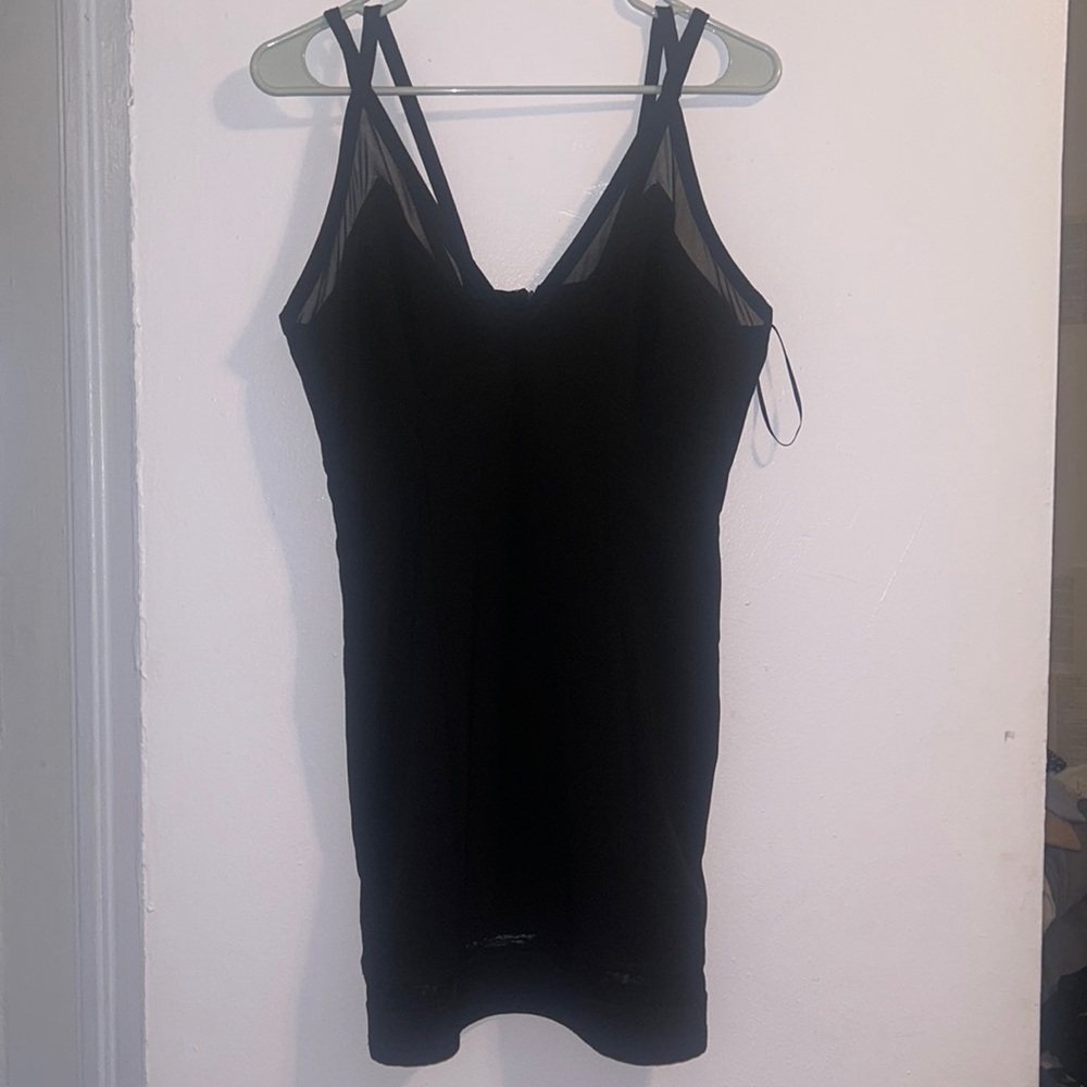 BLACK MESH DETAIL MINI DRESS